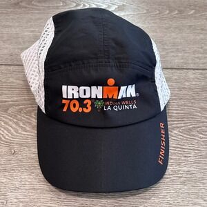 Ironman 70.3 Indian Wells Hat Unisex Black White Mesh Finisher Cap Boco Gear